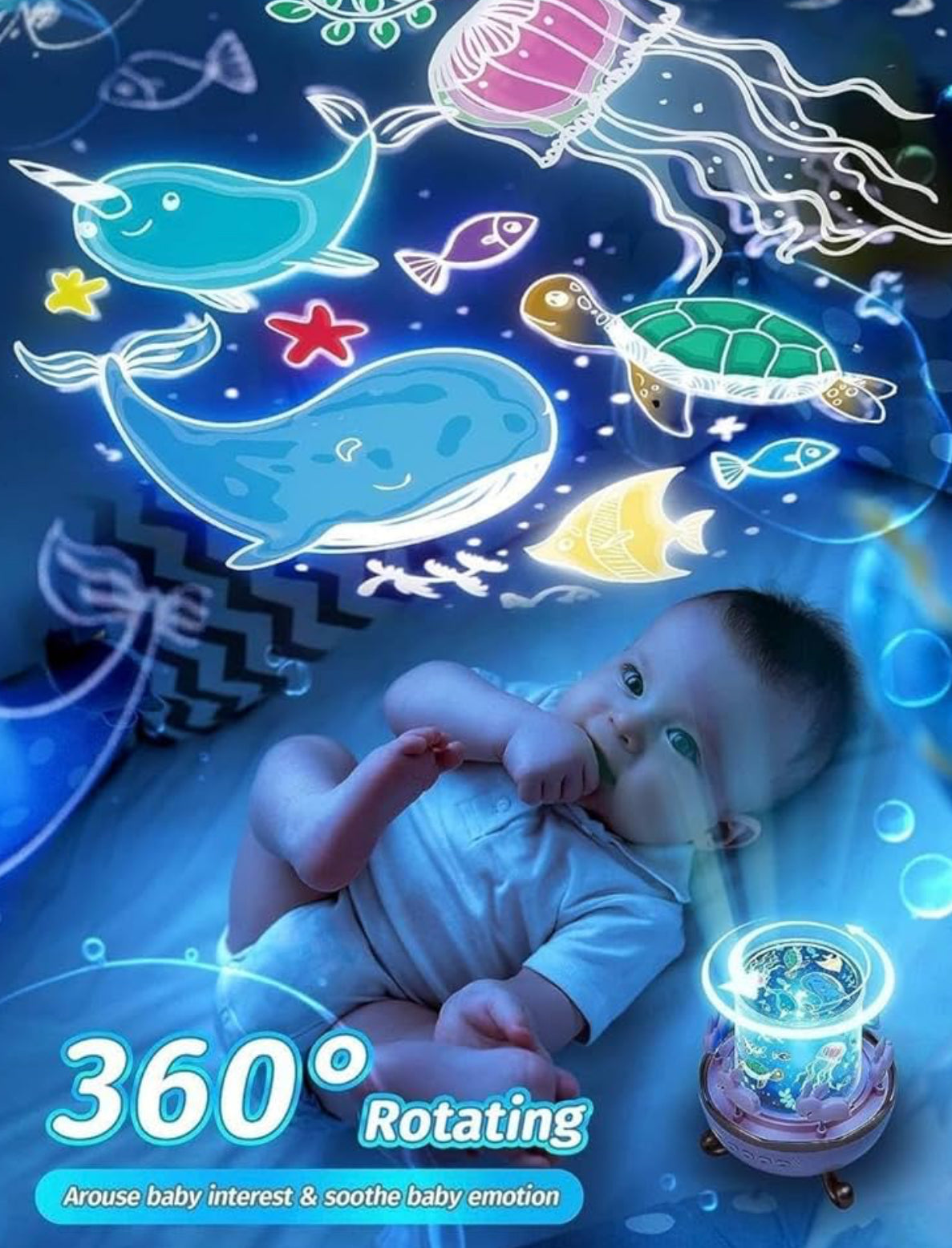 Baby Shark 360° Rotating Projector
