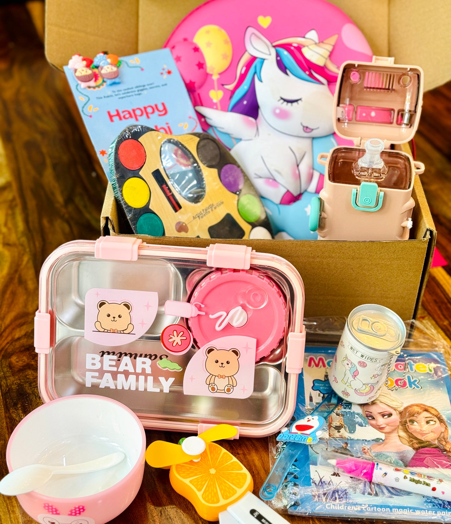 The Ultimate Pink All-in-One School & Fun Essentials Rakhi Box