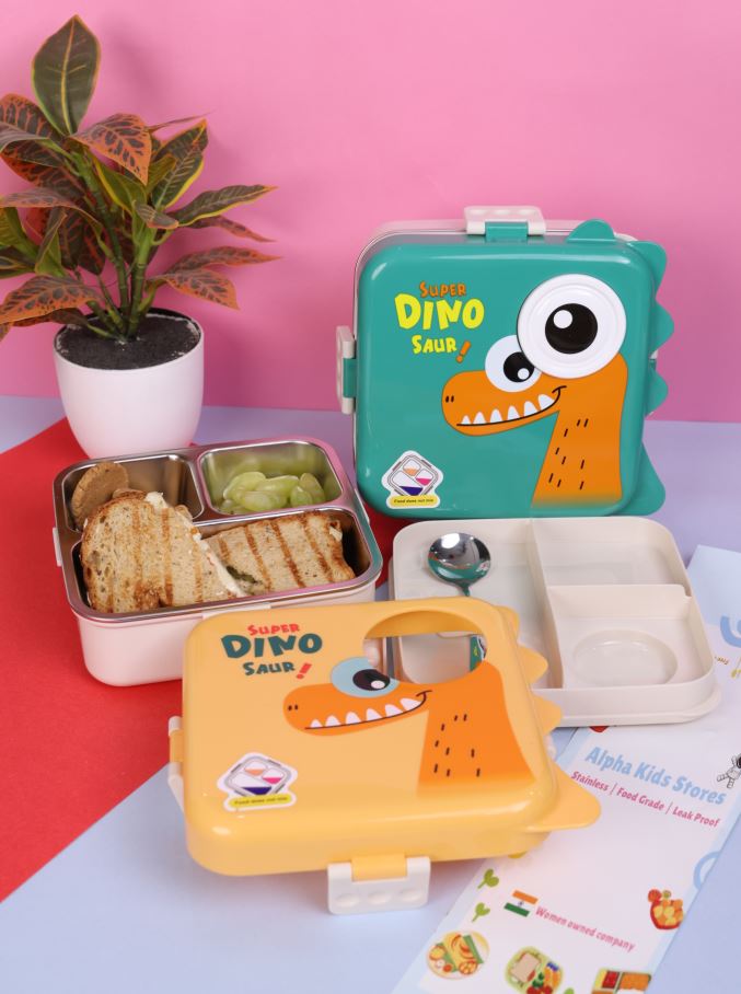 Dino 2-Story Lunch Box – Big, Fun & Perfect for School! 🦖🍱