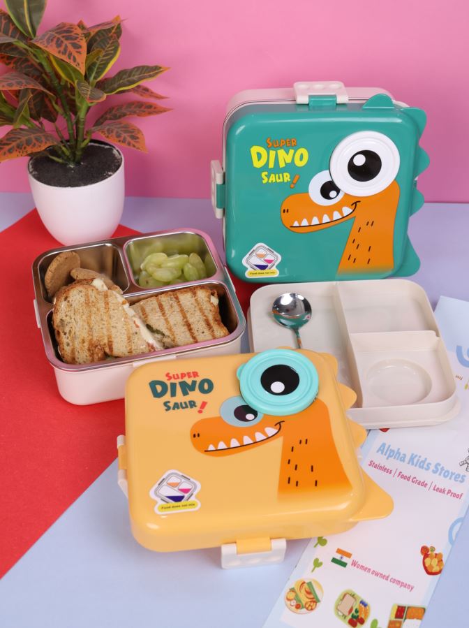 Dino 2-Story Lunch Box – Big, Fun & Perfect for School! 🦖🍱